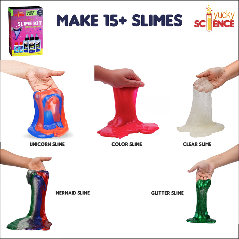 Ultimate Slime Making Kit for Kids - Glitter and Sparkle. Make 15+ Slimes. Age 4 years and Above