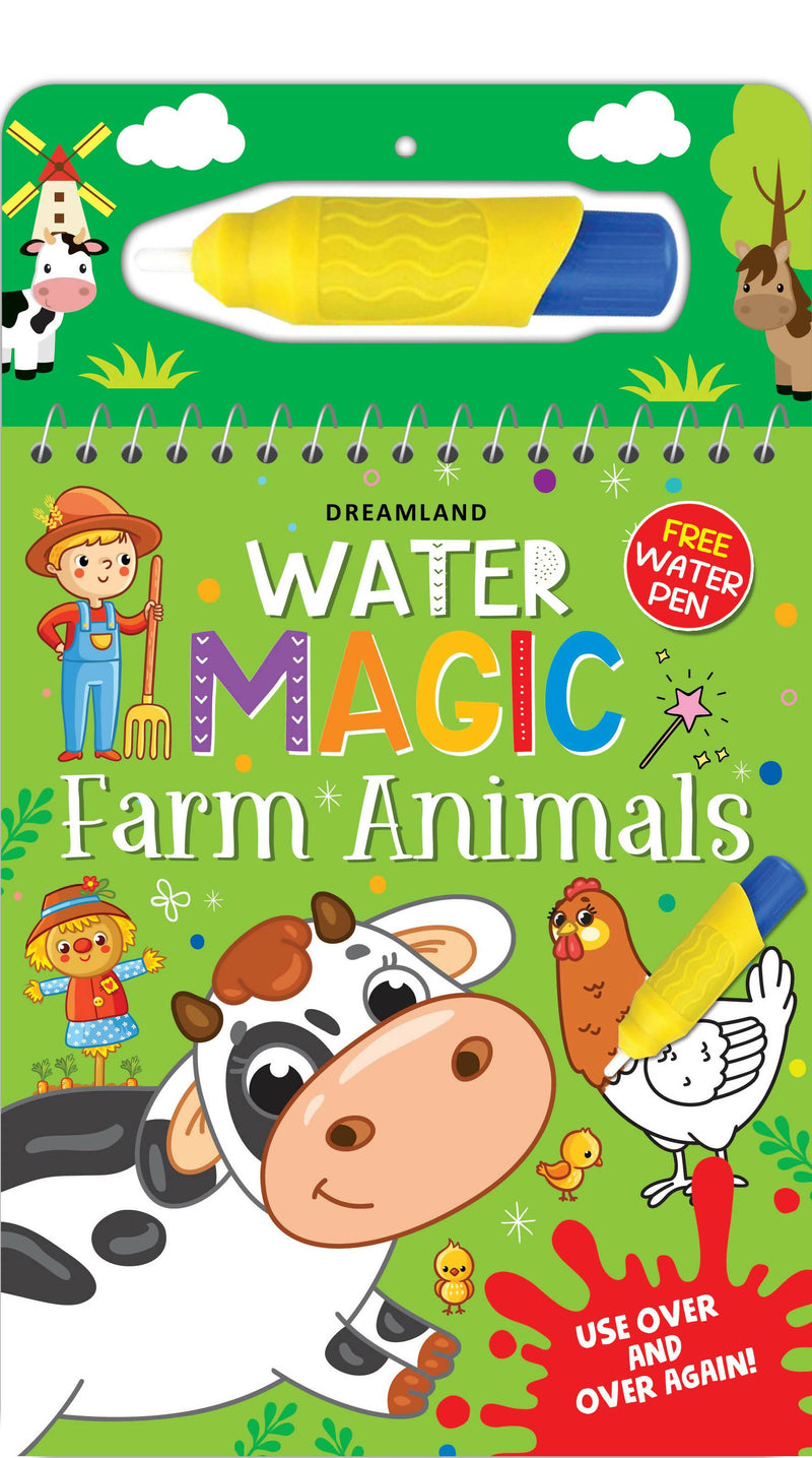 Water Magic Farm Animals- With Water Pen - Use over and over again : Children Drawing, Painting & Colouring by Dreamland Publications