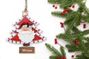 WOODEN CHRISTMAS TREE  WITH SANTA ORNAMENT - RED