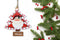WOODEN CHRISTMAS TREE  WITH SANTA ORNAMENT - RED(Personalization Available )