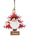 WOODEN CHRISTMAS TREE  WITH SANTA ORNAMENT - RED(Personalization Available )