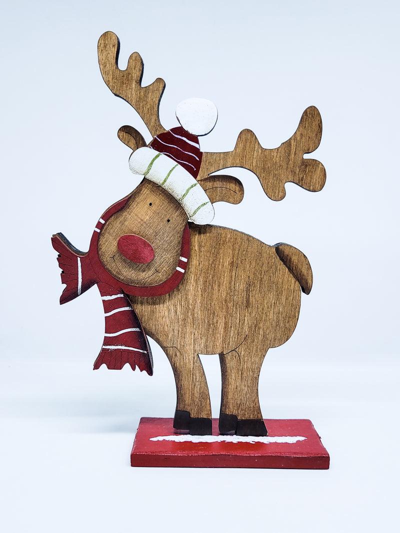 WOODEN REINDEER - TABLE STAND ( Personalization Available)