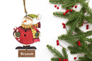WOODEN SNOWMAN SANTA ORNAMENT (Personalization Available )