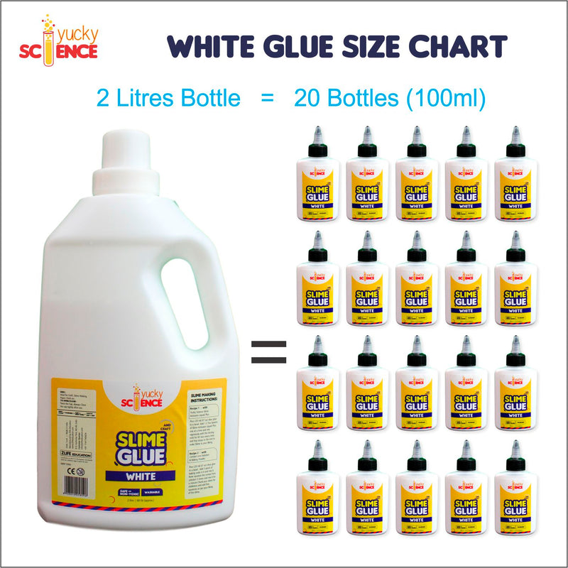 Slime and Craft White School Glue (2 Litres, Pack of 1 Bottle)