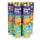 Combo Pack for Return Gifts - 5 Pieces of World Map Activity Kit with Reusable Stickers of flags, currencies & more