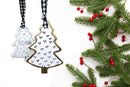 XMAS TREE ORNAMENT -  RECYCLED PAPER CLAY - (PACK OF 2) (Personalization Available )