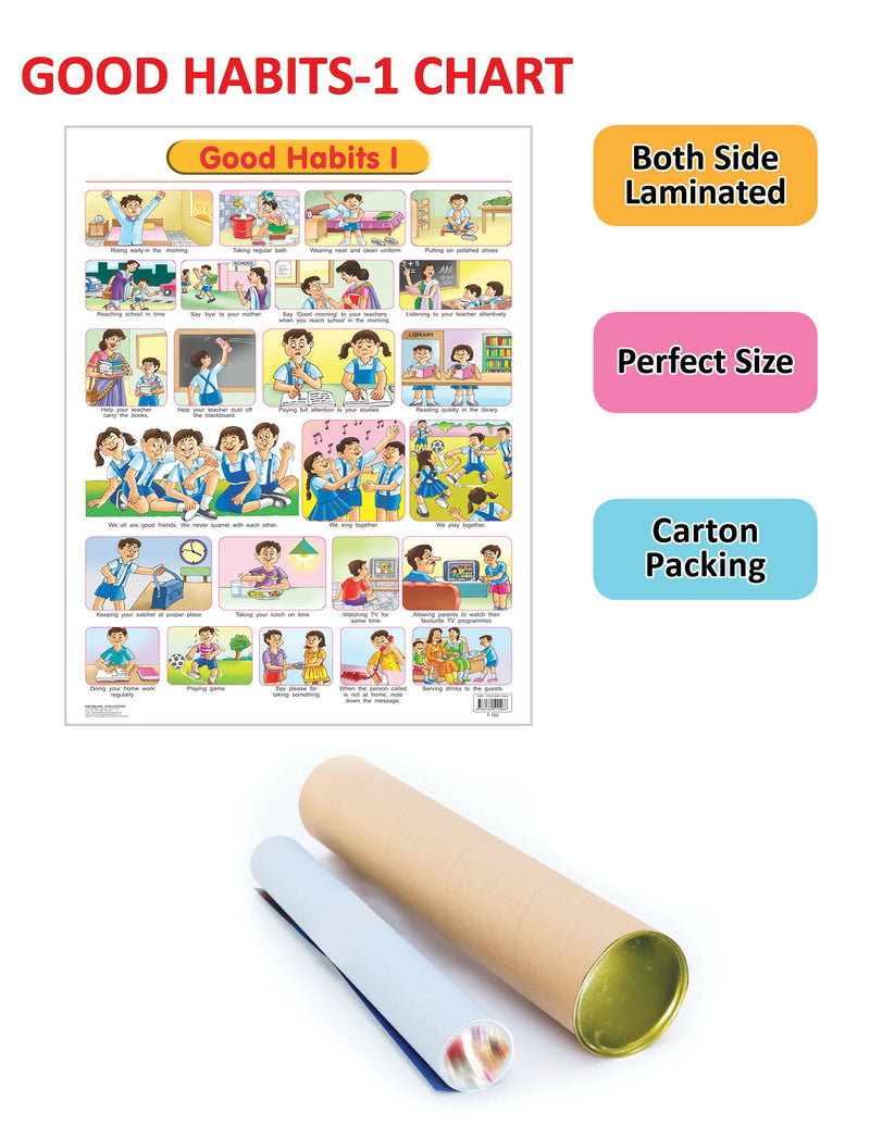 Good Habits - 1 : Reference Educational Wall Chart By Dreamland Publications 9788184511468