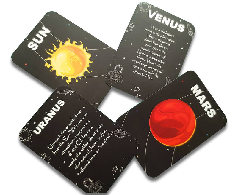 Solar System Flashcard with Space Board Activity (Contain Wooden Planets)