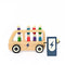 Playbox Wooden Double decker Bus for Kids | 7 Wooden Passangers and 1 Driver with Artificial Wooden Electric Charger