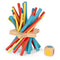 Playbox Wooden Pick Up Sticks Game, multicolor sticks Set with star shape carry stand and different doted color dice, Classic Pickup Sticks Game for Kids, Fun Development Learning Toys for Children, Retro Gifts and Party Favors
