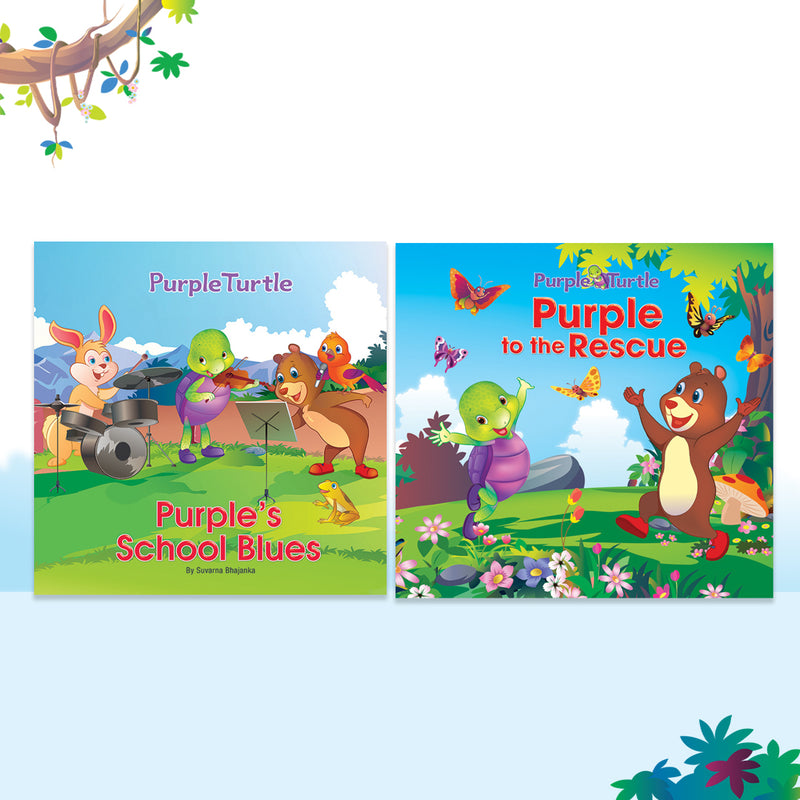 Story Books for Kids (Set of 2 Books) Purple's School Blues, Purple to the Rescue