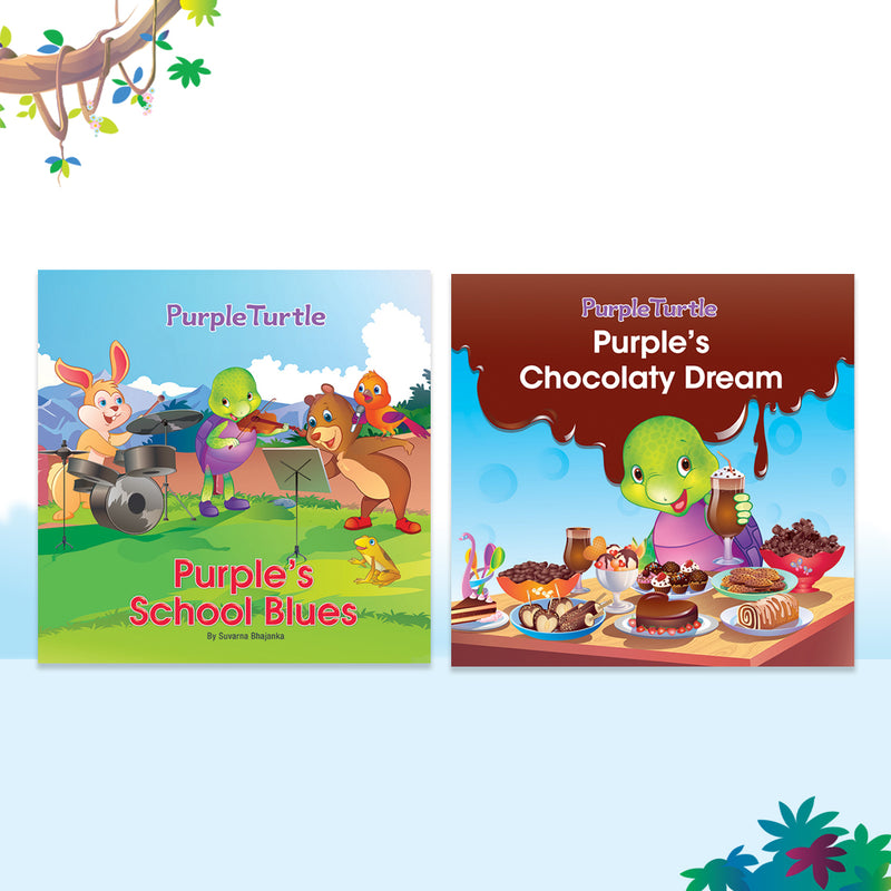 Story Books for Kids (Set of 2 Books) Purple's School Blues, Purple's Chocolaty Dream