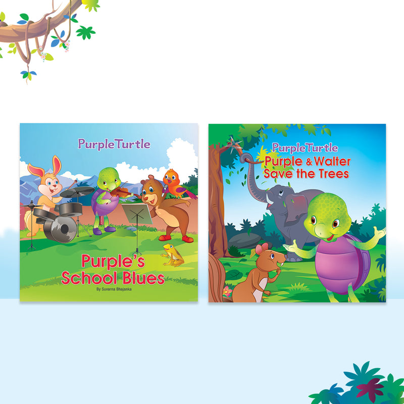 Story Books for Kids (Set of 2 Books) Purple's School Blues, Purple walter save the trees