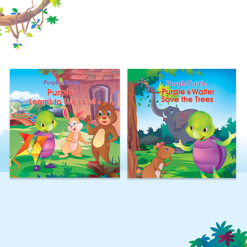 Story Books for Kids (Set of 2 Books) Learn to Use Less, Purple walter save the trees