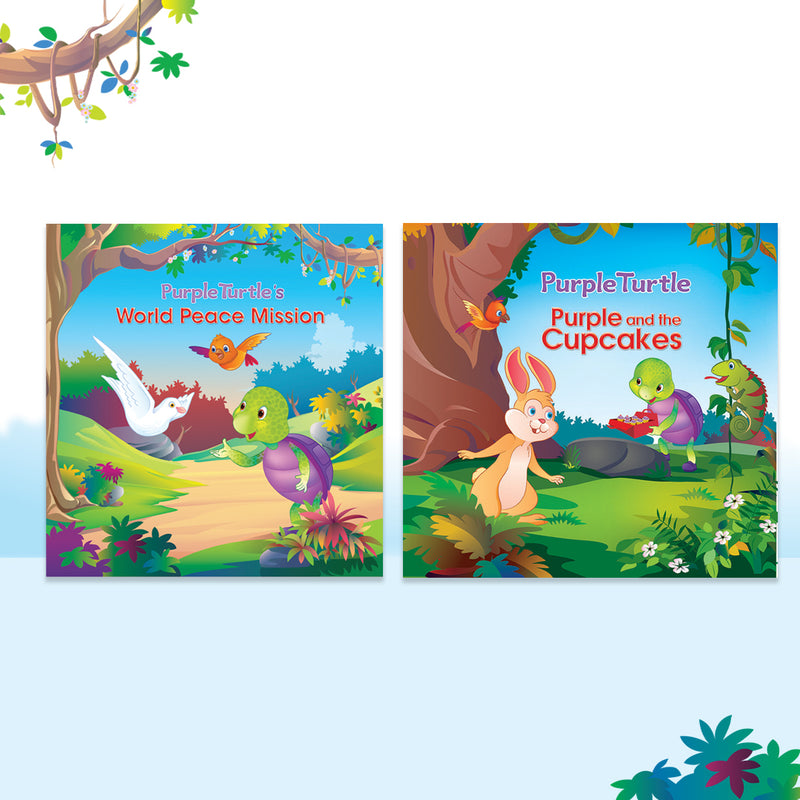 Story Books for Kids (Set of 2 Books) World Peace Mission, Purple and the cupcakes