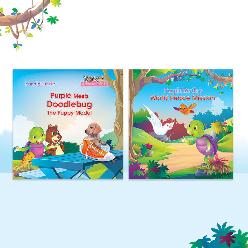 Story Books for Kids (Set of 2 Books) World Peace Mission, Purple Meets Doodlebug, the Puppy Model