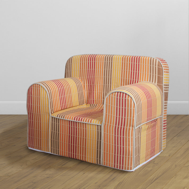 Kid's Comfy Sofa- Woven stripes terra