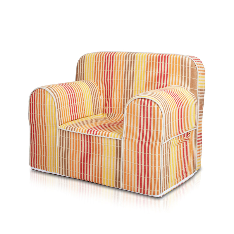 Kid's Comfy Sofa- Woven stripes terra