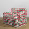 Kid's Comfy Sofa- Hand drawn check red and green
