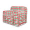 Kid's Comfy Sofa- Hand drawn check red and green