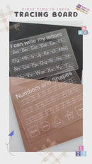 KIDDO KORNER | Reusable Acrylic Numbers Tracing Board | Numbers & Shapes Tracing Tray for Kids | Acrylic Numbers Writing Tray Toy | 0 to 9 Numbers Tracing Track