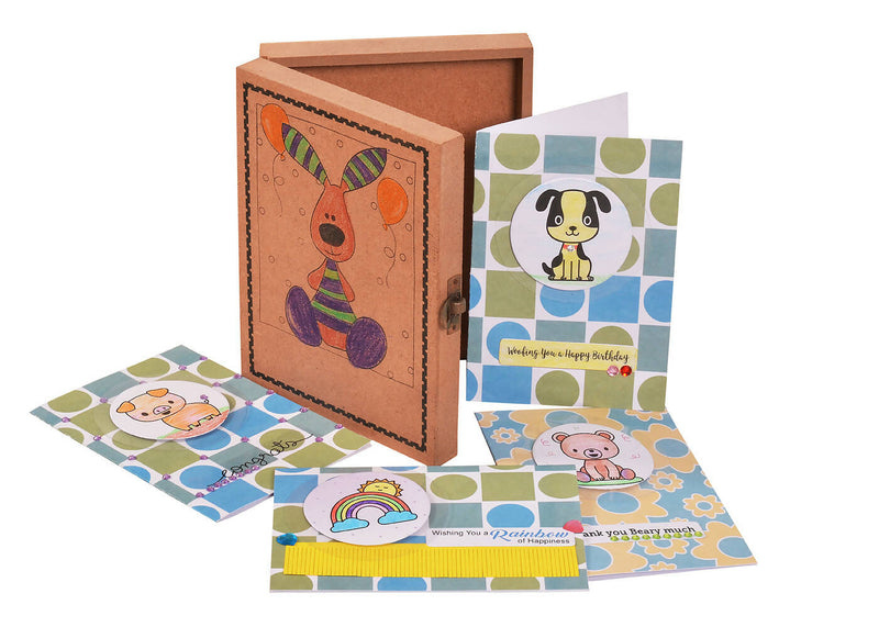 "Colour In" Handmade Greeting Card Activity / Gifting Kit For Kids - Set Of 5 Cards (Age 6+)
