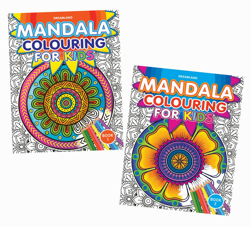 Mandala Colouring For Kids Pack (2 Titles) : Drawing, Painting & Colouring Children Book By Dreamland Publications