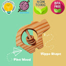 Wooden Animal Shape Baby Rattle (Hippo/Elephant/Turtle/Fish)