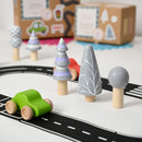 Playbox Wild Track -Wooden Playset Inclued Tracks, Trees and Cars - Wooden Toy, Arctic Set :- 12 Tracks, 7 Arctic Trees and 3 Cars, wild Track Wooden Playset for Toddlers