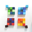 Rainbow Cube Building Blocks - Wooden (36 Squares)