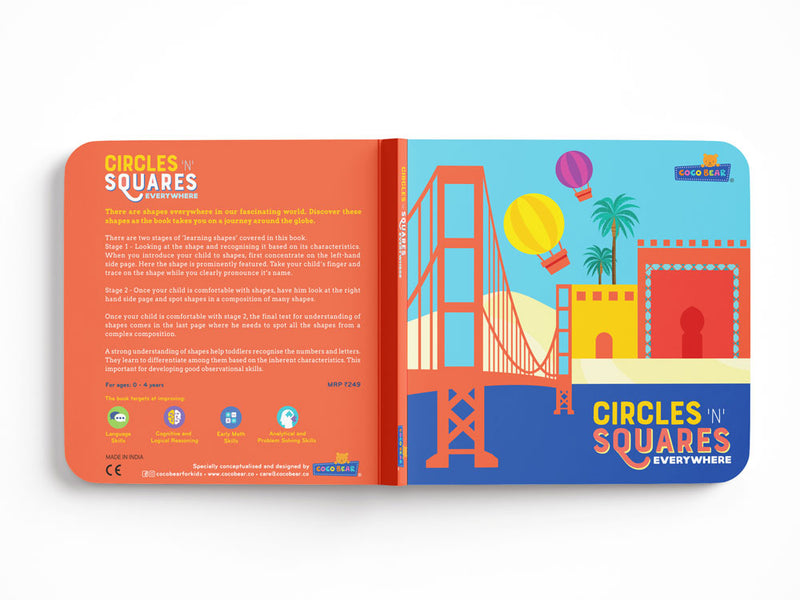 Coco Bear Circles 'n' Squares Everywhere: A Toddler's Guide to Shapes Board Book - English
