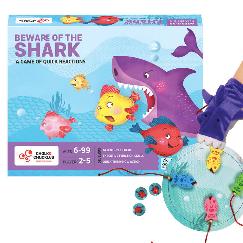 Chalk and Chuckles Beware of The Shark - Fun Family Game, Fast Reactions, Attention Games