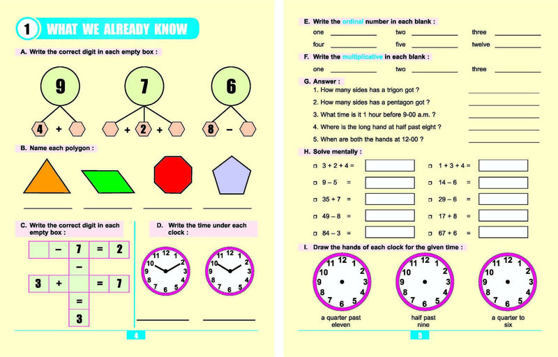 Mental Mathematics (Set -2 ,Book 1,2,3) : School Textbooks Children Book By Dreamland Publications