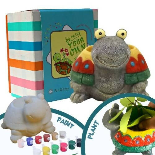 Craftopedia DIY Ready to Paint Your Own Ceramic Turtle Planter / Home Decor / Indoor / Outdoor Activity For Kids And Adults (Age 4+)