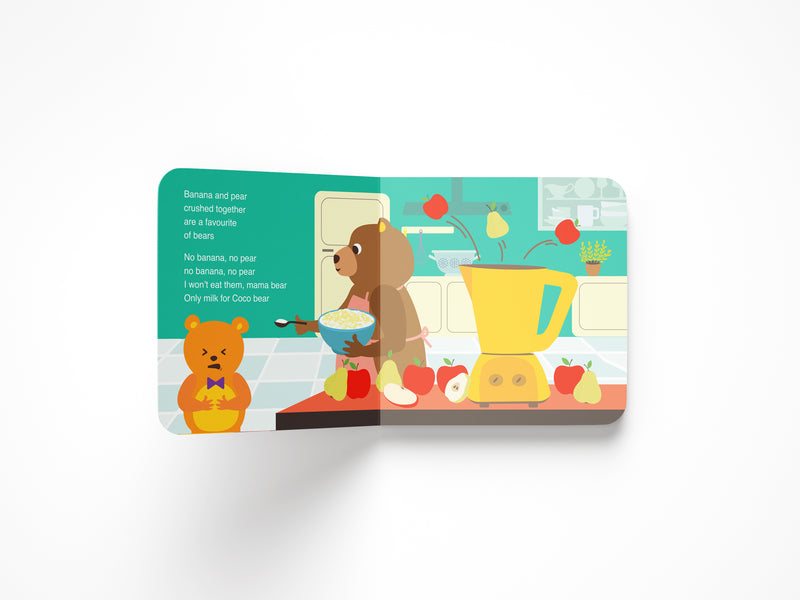 Coco Bear Fussy Bear and the Food Pyramid - A Rhyming Board Book for Picky Eaters
