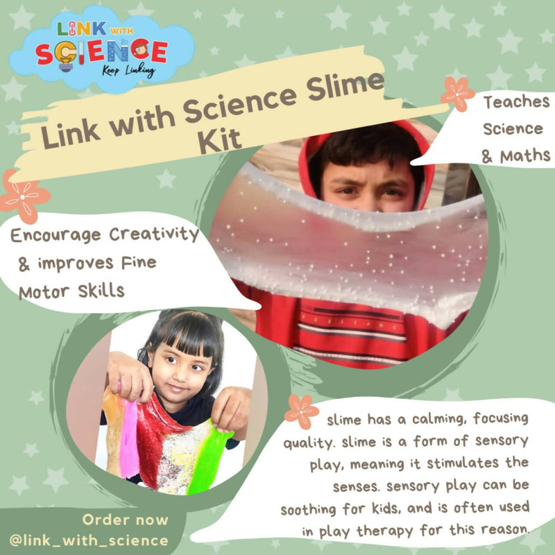 Link With Science 121 Pieces Ultimate Slime Making Kit for Kids Combo Pack of 3 - Gilter and sparkle, Mega Ultimate & Glow in Dark. Make 100+ Slimes