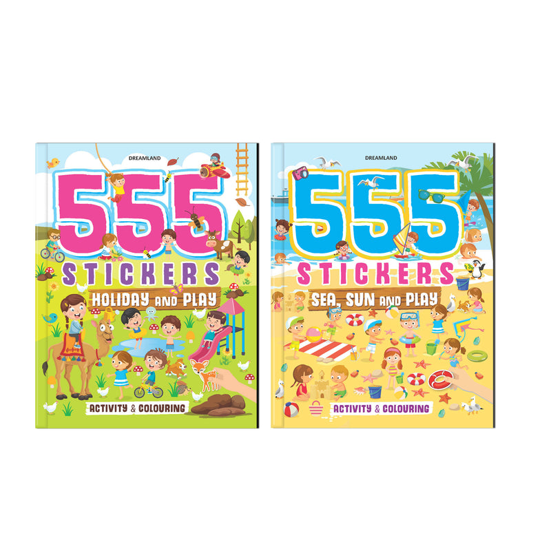 555 Stickers and Activity Books Pack -A Pack of 2 Books