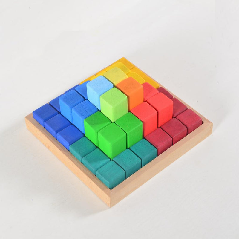 Large Stepped Pyramid of Wooden Building Blocks - Learning Set (36 Pie
