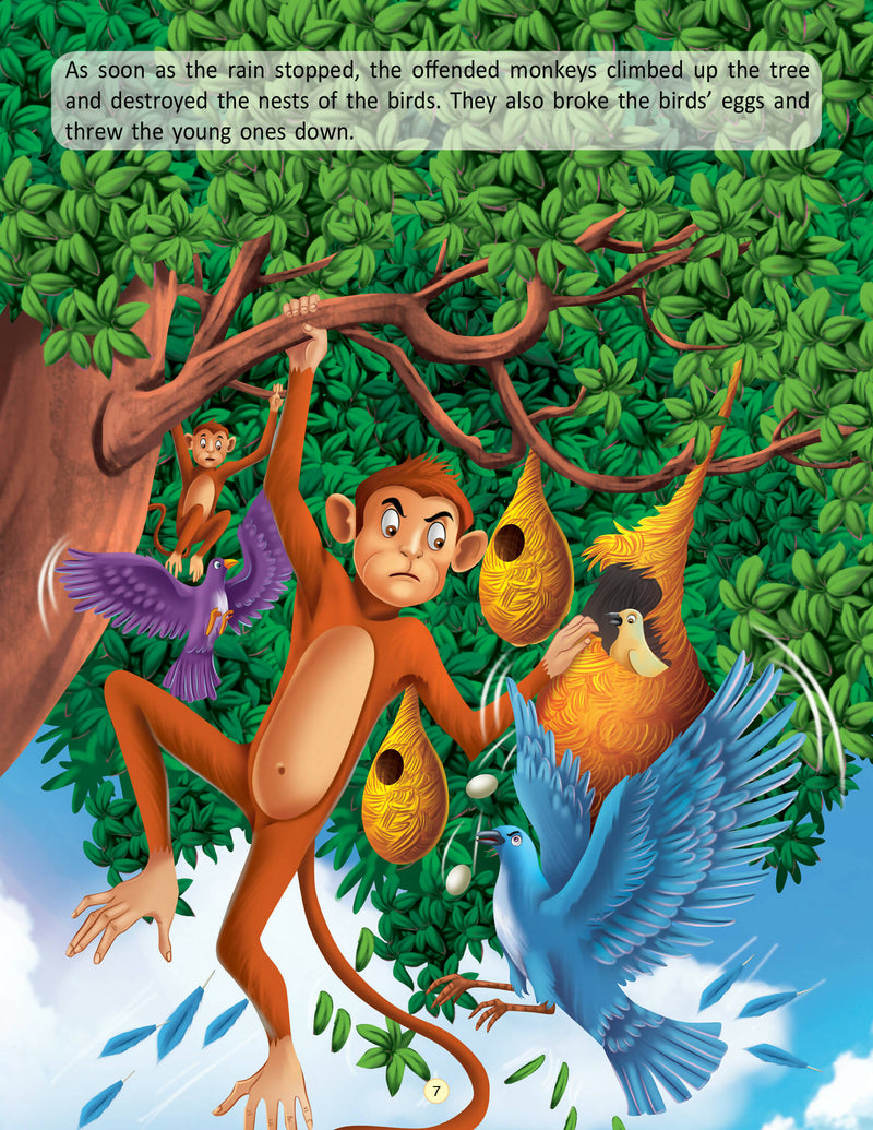 The Birds And The Monkeys - Book 7 (Famous Moral Stories from Panchtantra) : Story books Children Book By Dreamland Publications 9789350893081