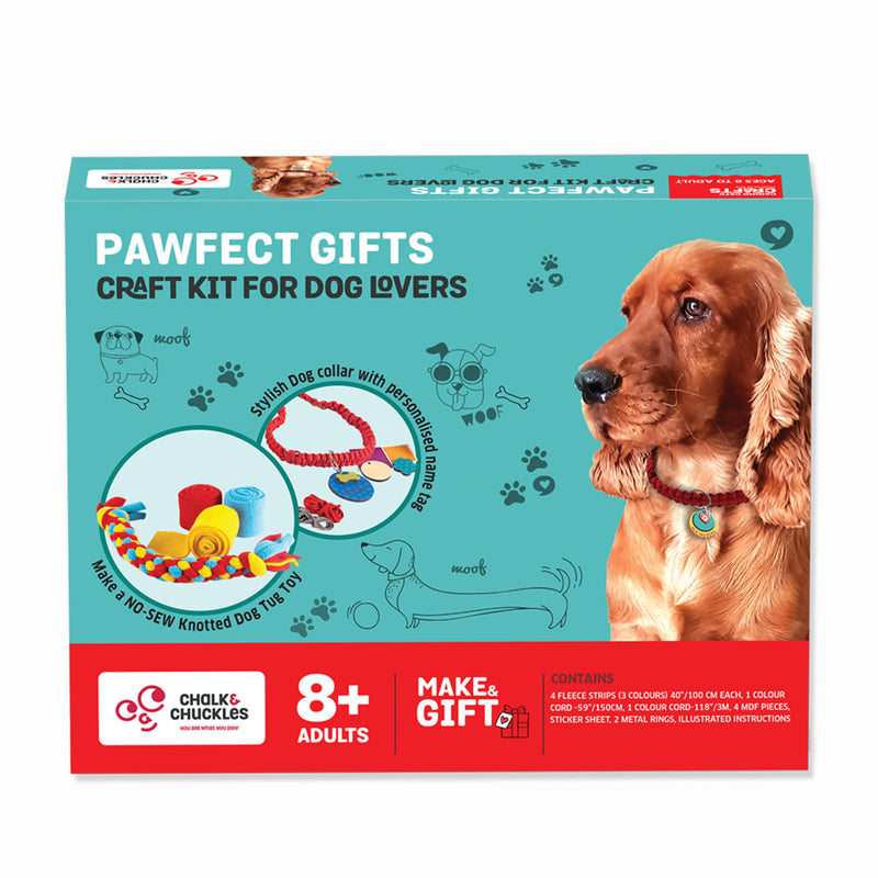 Chalk and Chuckles Art and Craft Gift- Dog Collar and Fleece Tug Toy