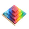 Large Stepped Pyramid of Wooden Building Blocks, 64 Piece Learning Set