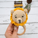 Crochet lion Rattle Cum Soft Toys - Yellow