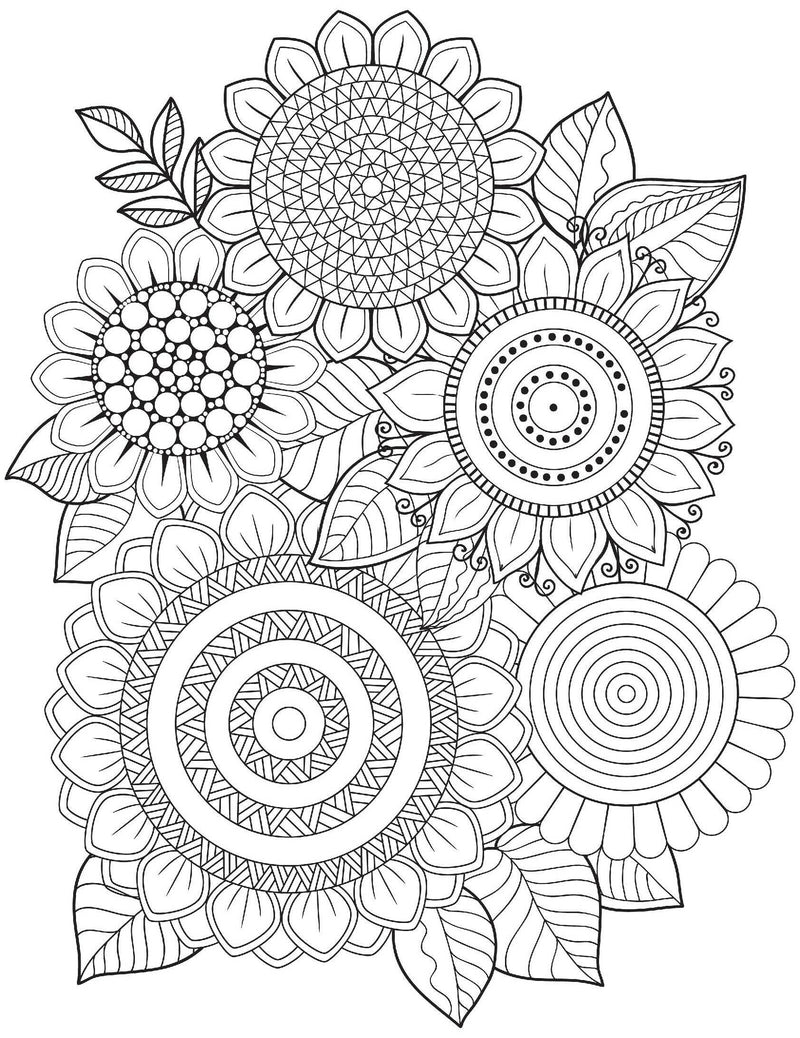 Flowers- Colouring Book for Adults : Colouring Books for Peace and Relaxation Children Book By Dreamland Publications 9789387177000