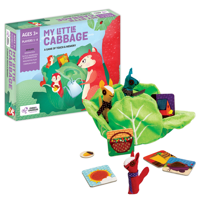 My Little Cabbage - Preschooler, Memory and Tactile Game with Finger Puppets