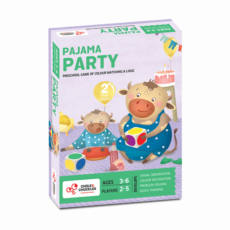 Chalk and Chuckles Pajama Party- Preschooler Colour Matching Game and Critical Thinking Game