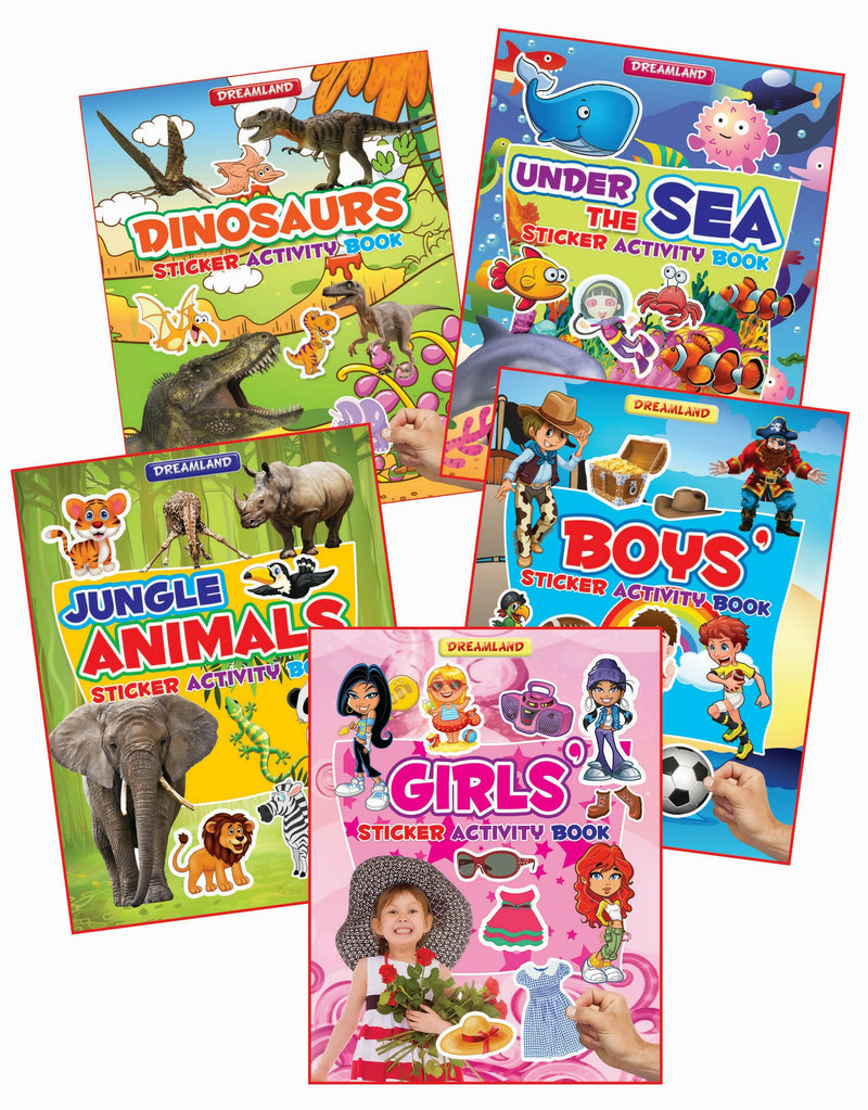 Sticker Activity Book - Pack (5 Titles) : Interactive & Activity Children Book By Dreamland Publications 9789350898147