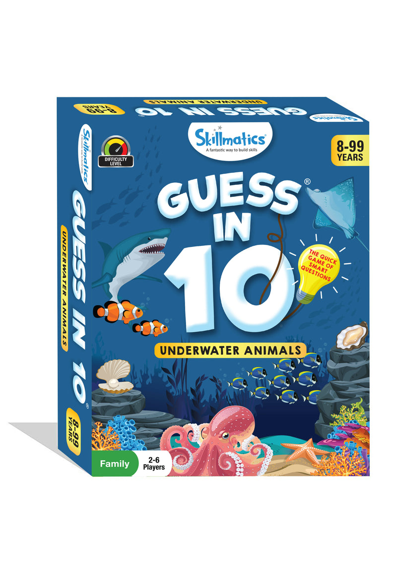 Skillmatics Card Game : Guess in 10 Underwater Animals | Gifts for 8 Year Olds and Up | Super Fun for Travel & Family Game Time