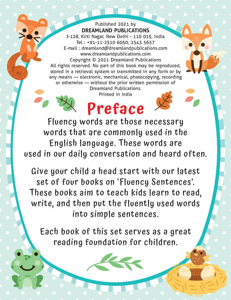 Fluency Sentences Book 3 : Early Learning Children Book by Dreamland Publications