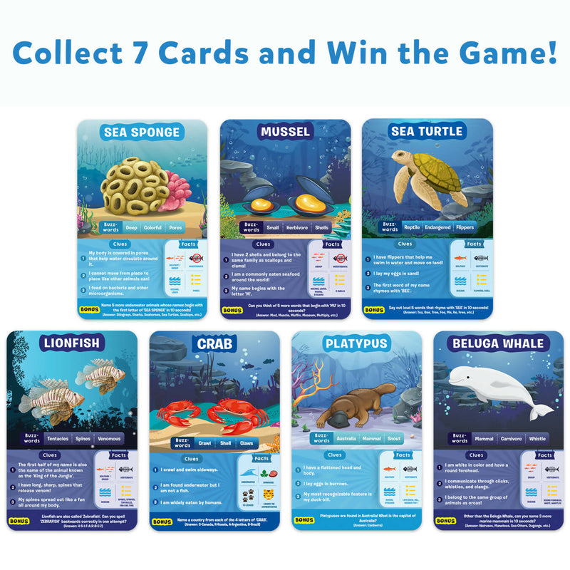 Skillmatics Card Game : Guess in 10 Underwater Animals | Gifts for 8 Year Olds and Up | Super Fun for Travel & Family Game Time
