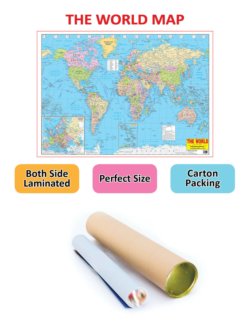 World Map : Reference Educational Wall Chart by Dreamland Publications